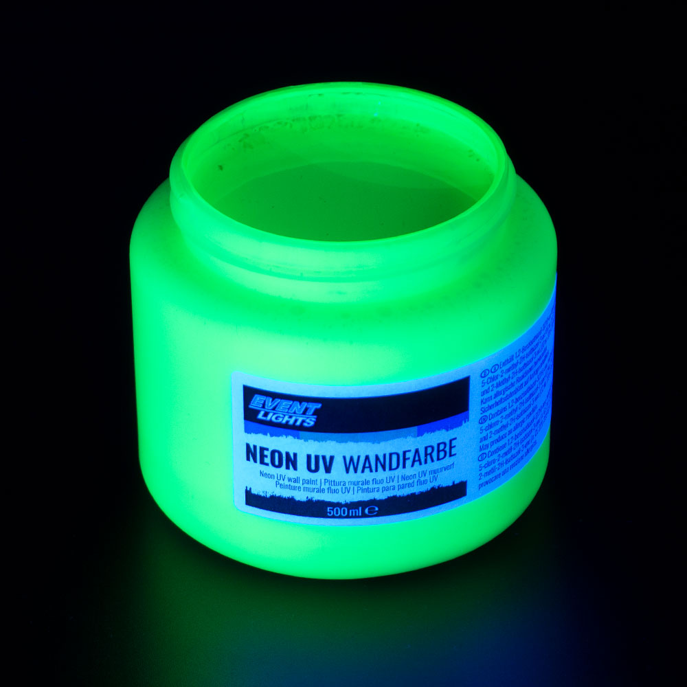 UV-aktive Neon-Wandfarbe 500 ml - grün – Bild 2