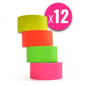 Neon Gewebeband 50mm - 12 x 10 m Set