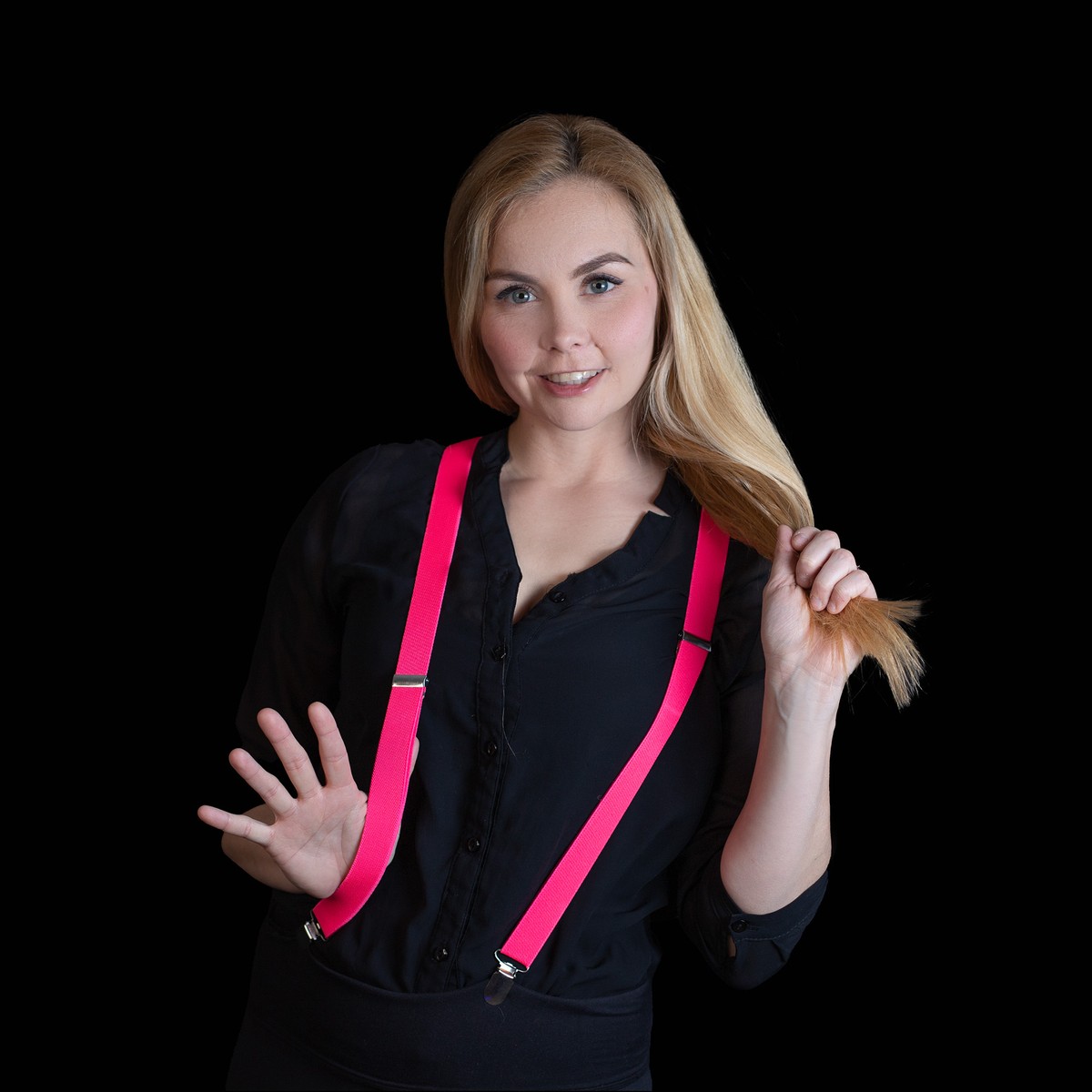 Neon UV Hosenträger pink – Bild 4