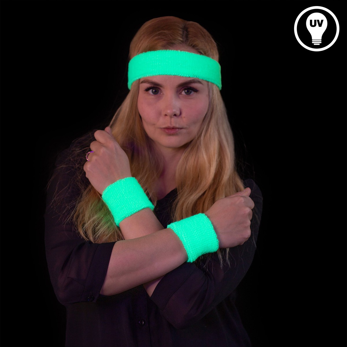 Neon UV Schweißbänder – 3 Farben Set – Bild 5