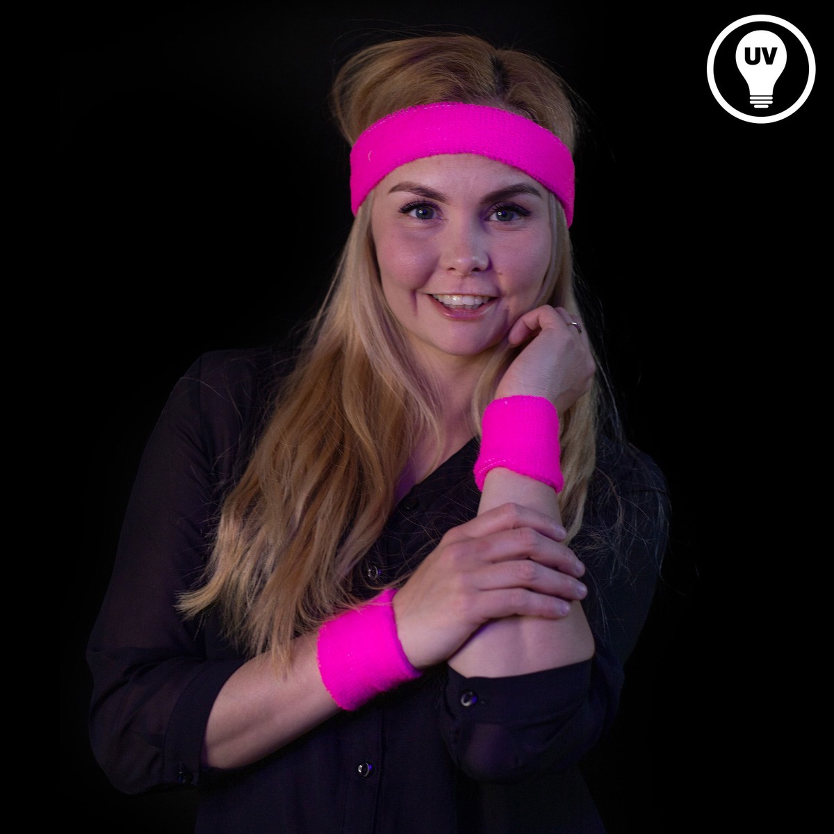 Neon UV Schweißbänder – 3 Farben Set – Bild 3