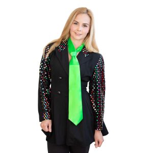 Neon-grüne Krawatte - leuchtet im Schwarzlicht