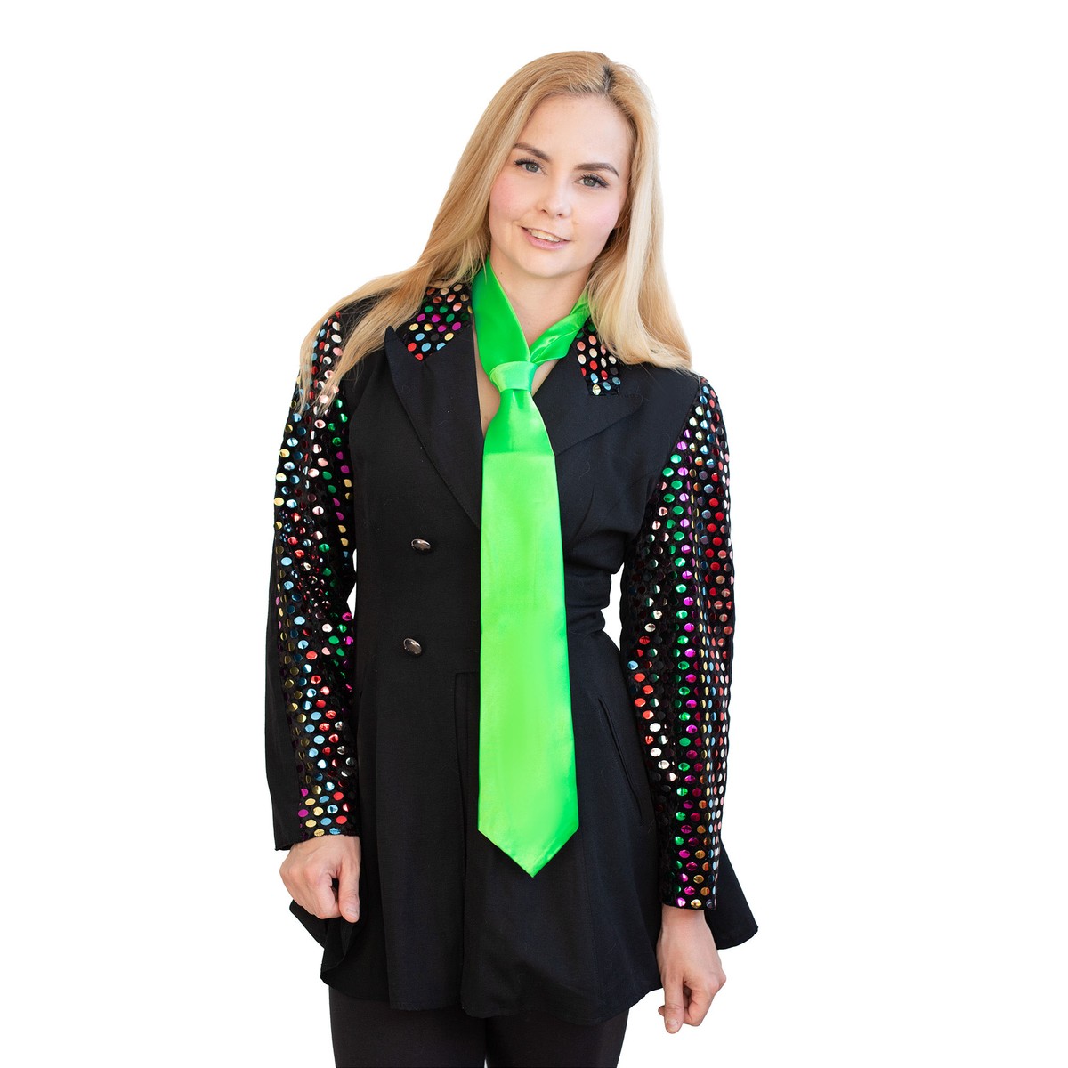 Neon-grüne Krawatte - leuchtet im Schwarzlicht