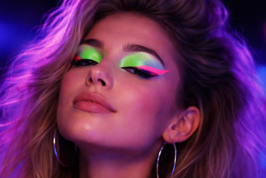 80er Lidschatten mit Schwarzlicht Effekt