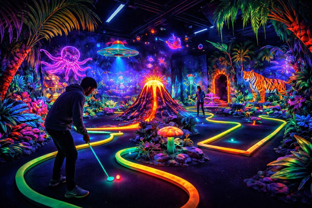 Schwarzlicht Minigolf